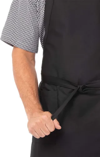 Miniatura 4 de Chef Works Delantal con pechera con espalda cruzada unisex personalizado Negro