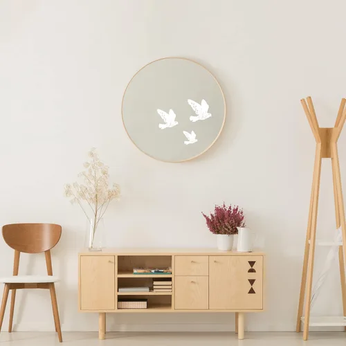 Miniatura 9 de Calcomanías de espejo de pájaro floral blanco – Calcomanías de vinilo elegantes y versátiles para espejos, paredes, puertas, ventanas, fáciles