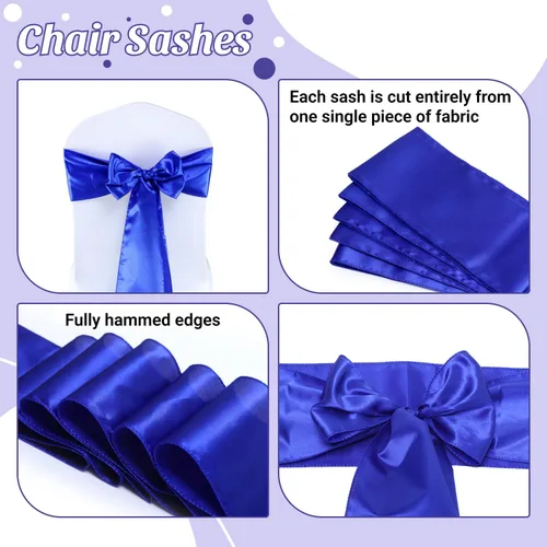 Miniatura 256 de mds - Lote de 10 lazos de satén para sillas de boda y eventos, para decoración de fiestas, 30 colores, Satin, 10 Verde oliva