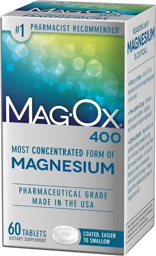 Miniatura 11 de Suplemento de magnesio Mag-Ox, óxido de magnesio de grado farmacéutico 483 mg, la forma más concentrada de magnesio, 120 tabletas