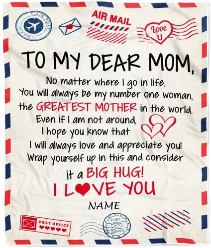 Miniatura 31 de Manta de vellón personalizada con texto en inglés «To My Mom», diseño de girasol de hija e hijo, carta de amor con texto en inglés «You are the