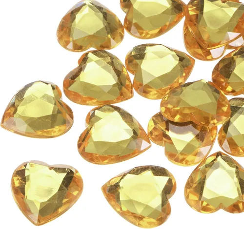 Miniatura 47 de MECCANIXITY 20 piezas de diamantes de imitación acrílicos de corazón de 0.787 pulgadas (0.787 in) con parte trasera plana, gemas de plástico