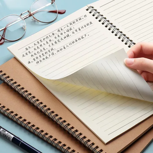 Miniatura 6 de Haploon Paquete de 22 cuadernos en espiral A5 de papel de estraza de tapa dura de 8.3 x 5.5 pulgadas, 100 páginas (50 hojas), cuaderno en espiral A5