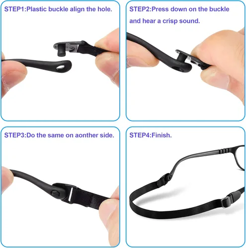 Miniatura 5 de Lvvfit Correa elástica ajustable para gafas para niños, correa deportiva para lentes de deporte, para niños pequeños, niños y niñas