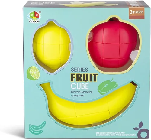 Juego de 3 cubos de velocidad mágica de frutas, sin calcomanías, rompecabezas para niños, juguetes de rompecabezas para adultos y niños, el mejor