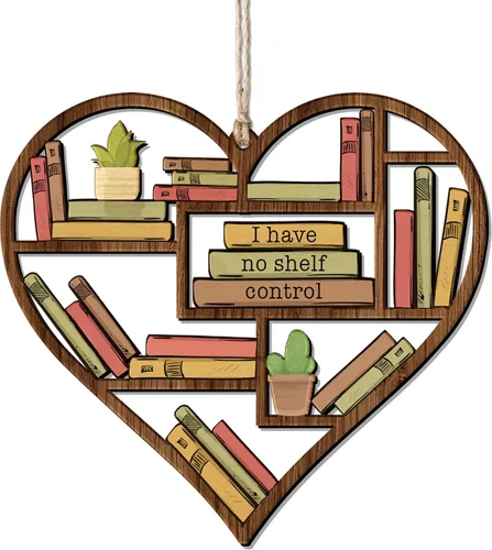 Miniatura 10 de HYTURTLE Regalos de Libros Impresos Planos en 2D para Amantes de los Libros - Adorno de Madera Navideño de Libros para Decoración del Árbol
