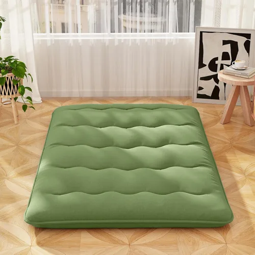 Miniatura 19 de Giantex Colchón japonés de suelo, colchón futón de 4 pulgadas con funda lavable y bolsa de almacenamiento, colchón plegable enrollable para tatami