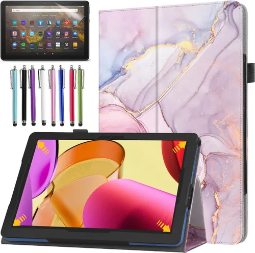 Miniatura 7 de Funda para tablet Amazon Fire HD 10 de 10.1 pulgadas (13ª generación, lanzada en 2023) – Funda delgada y ligera de piel sintética + 1 protector