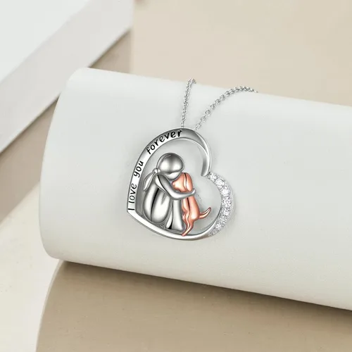 Miniatura 19 de YFN Collar con colgante de perro de recuerdo de plata de ley, regalo conmemorativo para amantes de los perros para mujeres