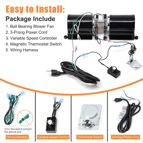 Miniatura 8 de Criditpid 910-157/P - Kit de ventilador de chimenea para insertos de chimenea Regency y estufa de leña, Hampton HI300, Osburn, chimeneas Valley