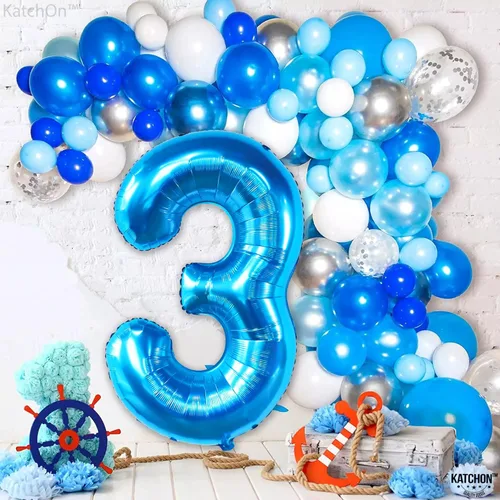 Miniatura 989 de KatchOn, Globo grande azul número 2 de 40 pulgadas Decoraciones de cumpleaños de Baby Shark para niño de 2 años Globo azul número 2 Globo