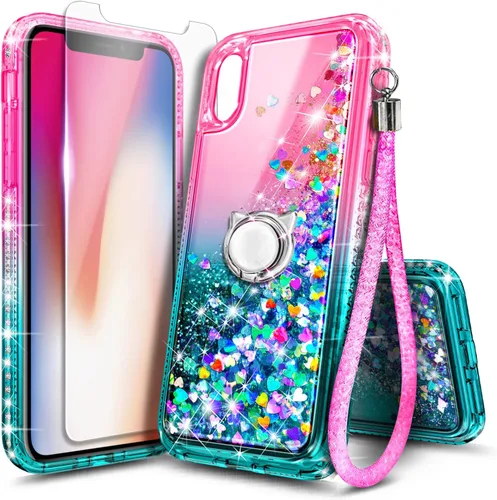 Miniatura 41 de NGB Diseñada para Funda de Teléfono iPhone 11, Morado/Azul Funda Bonita con Purpurina Líquida Brillante para Mujeres Niñas Niños con Protector