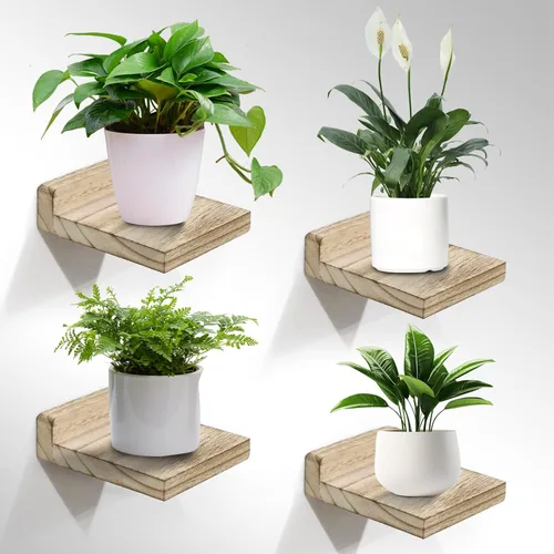Miniatura 9 de Estante pequeño de pared, mini estantes flotantes para pared de 4 pulgadas, juego de 4, estante de decoración de exhibición para dormitorio, baño