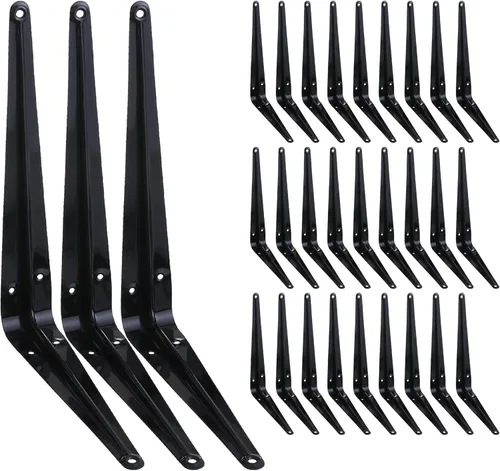 Miniatura 8 de HEART ART Paquete de 10 soportes de estante de 10 pulgadas, soportes de estante resistentes, soportes flotantes en L, soportes de estante de metal