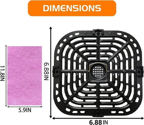 Miniatura 7 de Sartén para freidora de aire para instantáneos Vortex Mini horno freidora de aire de 2 cuartos de galón, placa de parrilla de freidora de aire