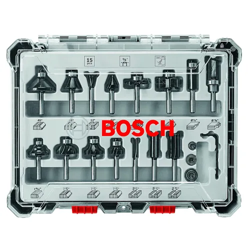 Miniatura 9 de Bosch RBS030MBS Juego de brocas para enrutador de madera con punta de carburo (30 piezas)