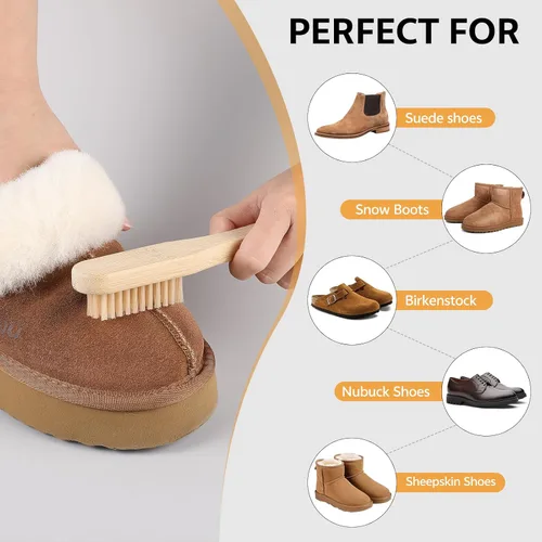 Miniatura 7 de Kit de limpieza de zapatos, kit de cuidado de zapatos de gamuza con limpiador de zapatos, zapato impermeable, kit de limpieza de zapatos de gamuza