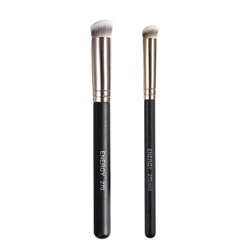Miniatura 14 de ENERGY Brocha de base para maquillaje líquido, cepillo bronceador sintético profesional para cobertura completa, crema en polvo, cosméticos, mezcla