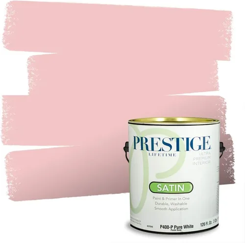 Miniatura 183 de Prestige Paints E100-T-SW6591 Pintura exterior e imprimación en uno, 1 galón, plano, combinación comparable de Sherwin Williams Amaryllis, 1 galón