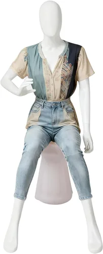 Miniatura 10 de Kinfant Maniquí femenino de medio cuerpo blanco – Maniquí femenino elegante con base estable, pantalla de forma de vestido de manne quin, maniquíes
