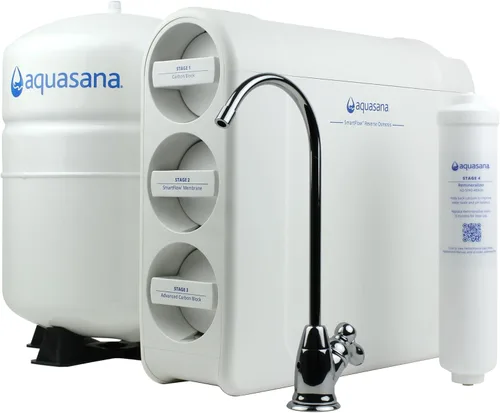 Aquasana Sistema de filtro de agua de ósmosis inversa SmartFlow™ - El RO bajo mostrador de alta eficiencia elimina hasta el 99.99% de 90