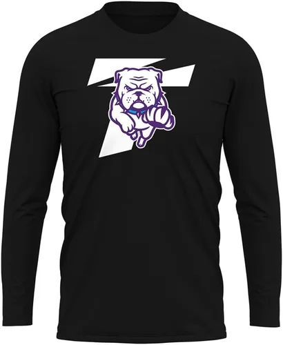 Miniatura 217 de Camisa deportiva de manga larga oficial de la NCAA Collegiate para hombre, colección negra con logotipo primario