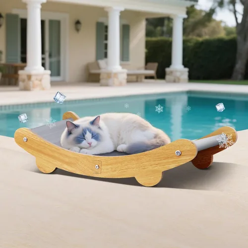 Hamaca refrescante para gatos, alfombrilla de enfriamiento para gatos, almohadilla de gel cómoda para mascotas, silla elevada para interiores para