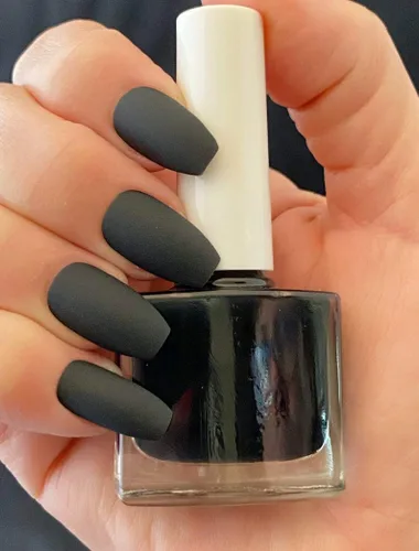 Miniatura 2 de Esmalte de uñas negro mate, esmalte negro, esmalte de uñas crema mate: carbón