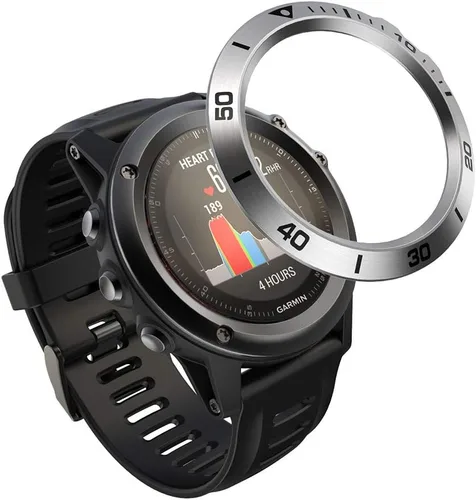 Miniatura 7 de REYDA Bisel de reloj compatible con Garmin Fenix 3/Fenix 3 HR Bisel Ring, acero inoxidable bisel Loop cubierta adhesiva resistente a los arañazos