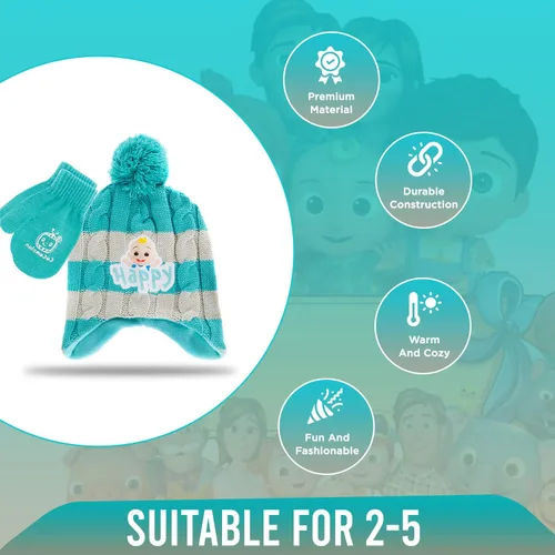 Miniatura 8 de CoComelon - Conjunto de gorro de invierno y guantes de nieve para niños pequeños con lindos mitones y gorro suave adorable para uso al aire libre