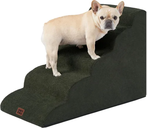 Miniatura 49 de EHEYCIGA Rampa de escaleras curvadas para perros pequeños de 15.7 pulgadas de alto, escalones para perros de 3 escalones para sofá y silla
