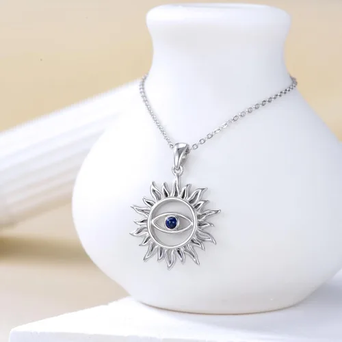 Miniatura 2 de PROESS Collar de plata de ley 925 con amuleto de protección espiritual para mujeres y hombres con cadena de 18 + 2 pulgadas