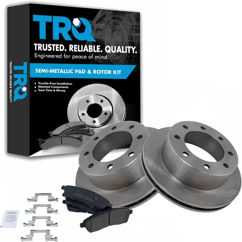 Miniatura 63 de TRQ Juego de pastillas de freno semimetálicas traseras y rotores compatibles con Chevrolet Trailblazer 02-06 Trailblazer EXT 04-06 SSR 02-07 GMC