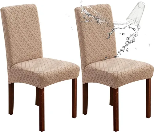 Miniatura 54 de Genina Fundas impermeables para sillas de comedor, fundas elásticas de jacquard para sillas de comedor, extraíbles y lavables, protector de silla