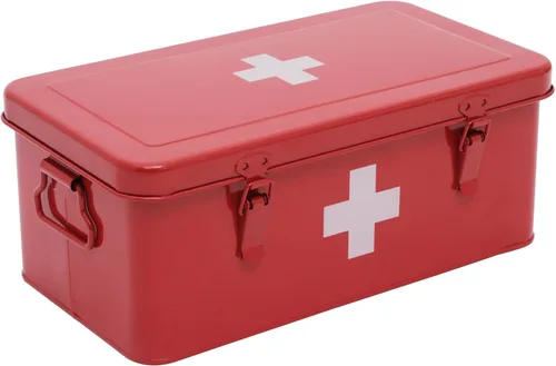 Miniatura 8 de Caja de primeros auxilios, botiquín de primeros auxilios, lata de almacenamiento de medicamentos de metal, caja vacía de primeros auxilios