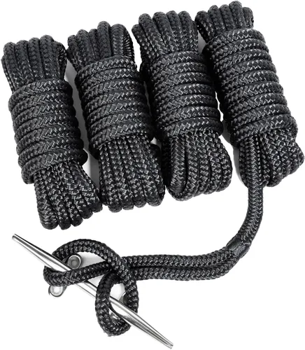 Miniatura 5 de Cabo de amarre de doble trenzado de grado marino de 1/2 pulgada x 15 pies con ojal de 12 pulgadas. Cabo de amarre de barco de alto rendimiento
