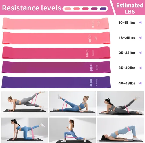Miniatura 3 de Kit esencial de pilates para mujer, kit de pilates para el hogar con bola de 9.8 pulgadas, bandas de resistencia, círculo mágico, accesorios, juego