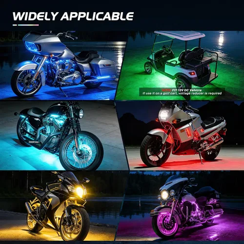 Miniatura 7 de Nilight - TL-35 Kit de luces LED RGB para motocicleta, 12 piezas, impermeable, multicolor, lámpara de luces de atmósfera con controles remotos