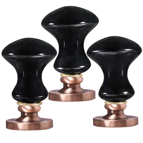 Miniatura 4 de rockcloud Juego de sellos de cera, 4 sellos de cera de sellado de cobre con 1 mango de sello de obsidiana negra para tarjetas, sobres, decoración