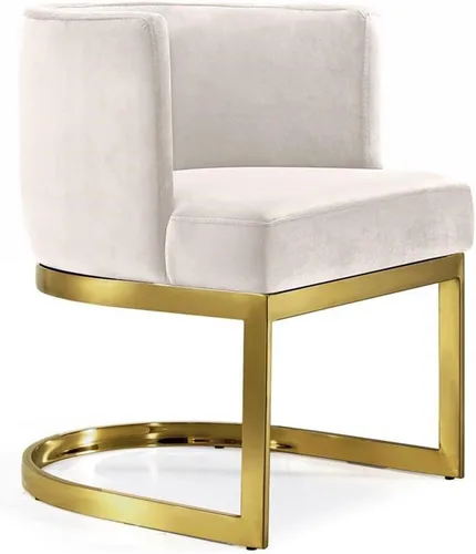 Miniatura 11 de Meridian Furniture Gianna Collection Modern Silla de comedor tapizada de terciopelo contemporáneo con marco de metal dorado pulido, 24 pulgadas