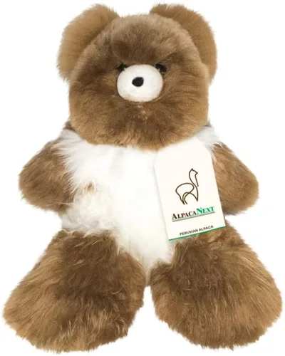 Miniatura 13 de Oso de Peluche de Alpaca Bebé Suave y Tierno - 9 pulgadas. Animal de Peluche de Alpaca Premium Hecho a Mano con Piel Auténtica de Alpaca. Lindo Oso
