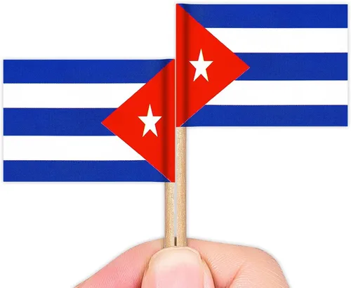 Miniatura 2 de ZXvZYT Banderas de palillos de dientes cubanos con bandera de Cuba, decoración pequeña para cupcakes de Cuba, decoración de frutas y cóctel