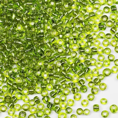 Miniatura 103 de Cuentas de semillas doradas transparentes de 4 mm al por mayor para hacer joyas, 110 gramos, aproximadamente 1600 piezas, cuentas de vidrio 6/0