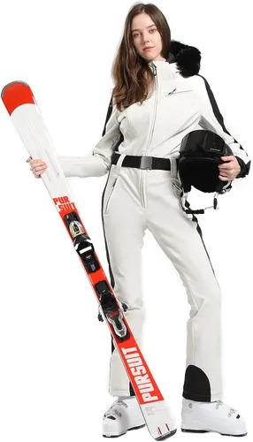 Miniatura 4 de Traje de esquí de una pieza para mujer, overol impermeable a prueba de viento, traje de nieve aislado para esquí