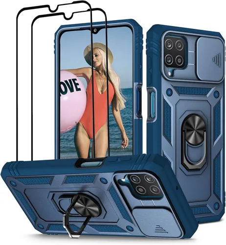 Miniatura 10 de Jeylly Funda para Samsung Galaxy S22 5G con [2 protectores de pantalla de vidrio templado], a prueba de golpes, grado militar, funda protectora