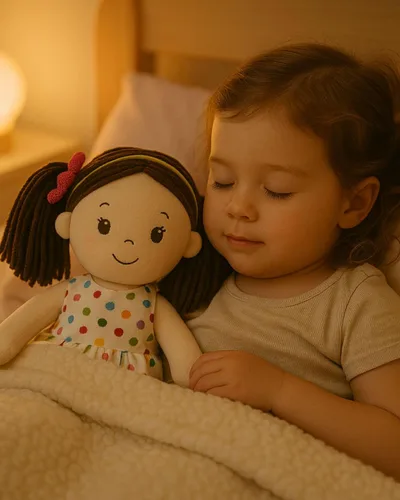 Miniatura 5 de Linzy Toys - Muñeca de trapo de felpa suave Adalyn de 16 pulgadas con lunares coloridos para niñas – Compañera de abrazo rellena para dormir