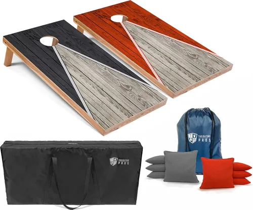 Miniatura 55 de Tailgating Pros Juego de tablero de Cornhole ligero con diseño piramidal con bolsas de frijoles y estuche de transporte, juego de cornhole