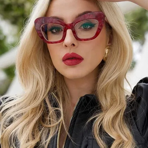 Miniatura 6 de Paquete de 3 lectores de estilo, lentes de lectura con bloqueo de luz azul para computadora con ojo de gato para mujer (negro/rojo/rojo vino, 2.0)