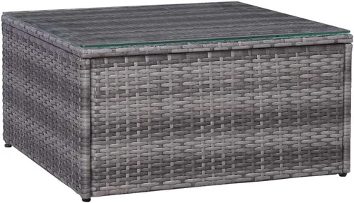 Miniatura 6 de Ensemble de Salon 5 Pièces en Simili-Rotin Gris PE Pour Jardin et Terrasse, Résistant aux Intempéries avec Coussin Amovible, Table Basse en Verre et
