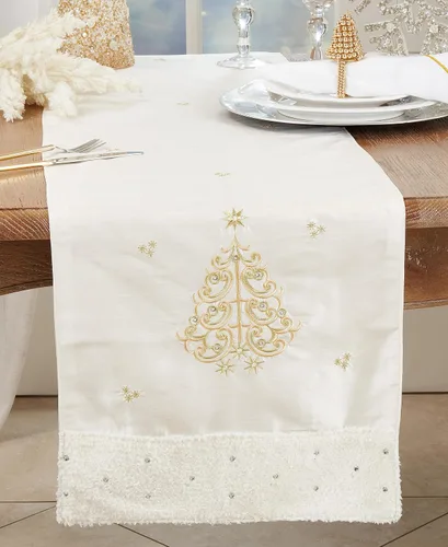 Miniatura 3 de Camino de mesa de árbol de Navidad bordado Winter Wonderland